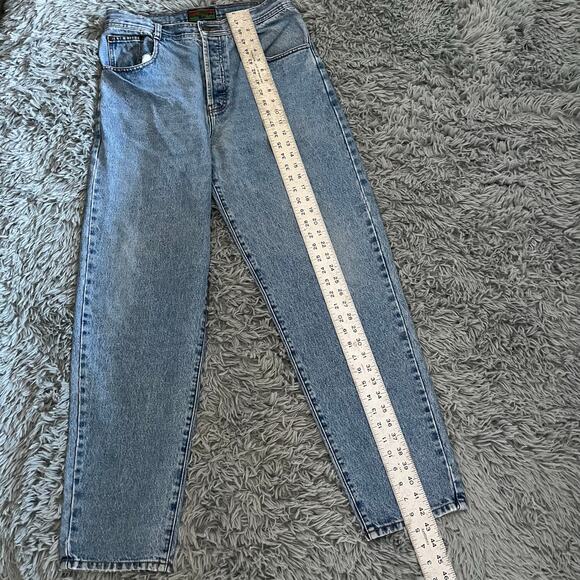 Vintage Structure Baggy Button Fly Blue Denim Jeans 1990s - Picture 8 of 11